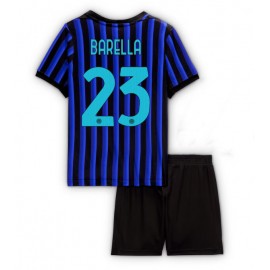 Inter Milan Nicolo Barella #23 Hjemmebanetrøje Børn 2025-26 Kortærmet (+ Korte bukser)